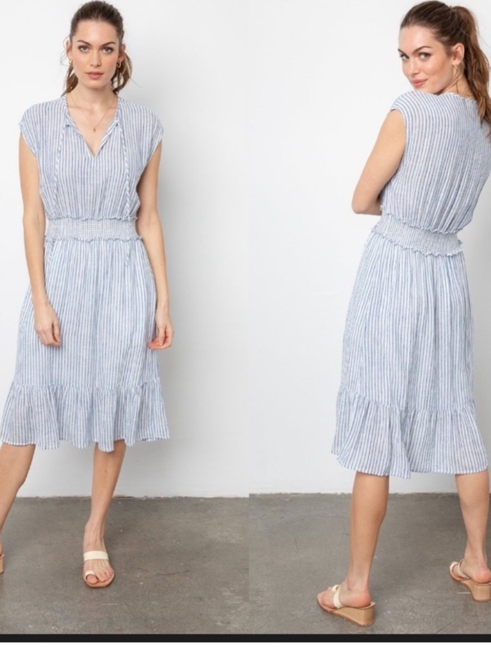 Rails Ashyln Fremont blue and white striped dress XS